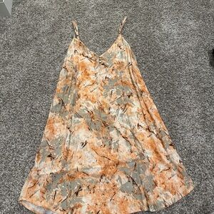 fab'rik Marble Print Mini Dress in Orange and Gray